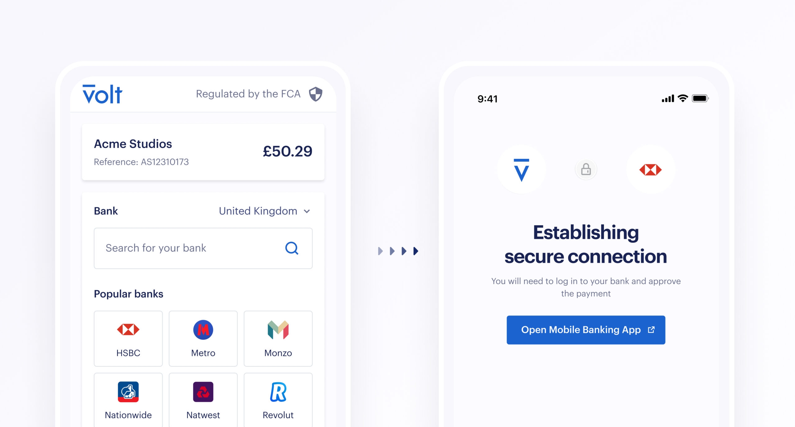 Open banking payment flow