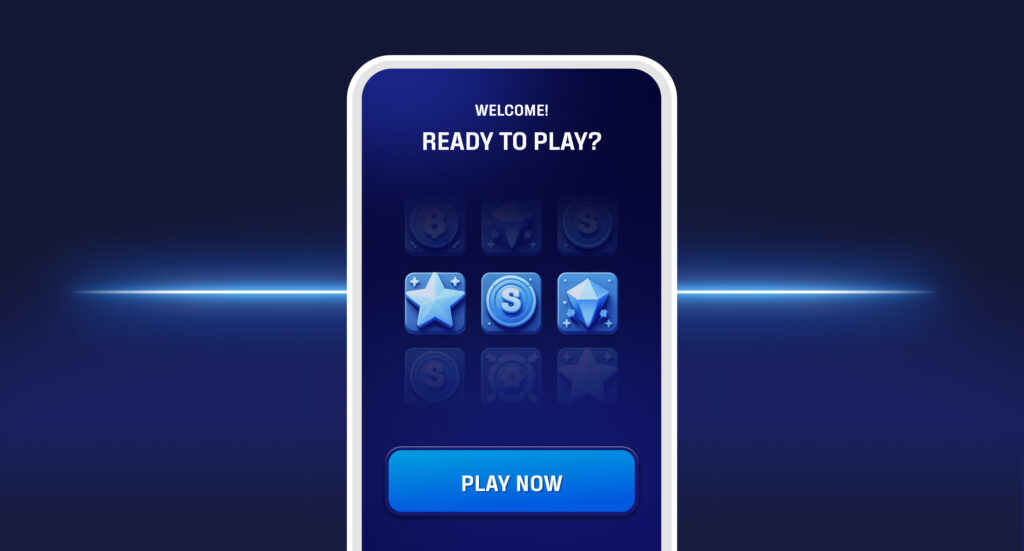 A mock game on a mobile device